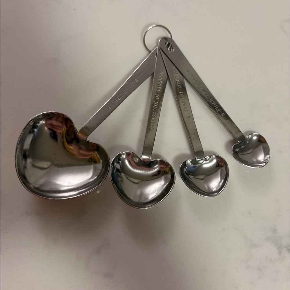 Heart-Shaped Silver Measuring Spoons